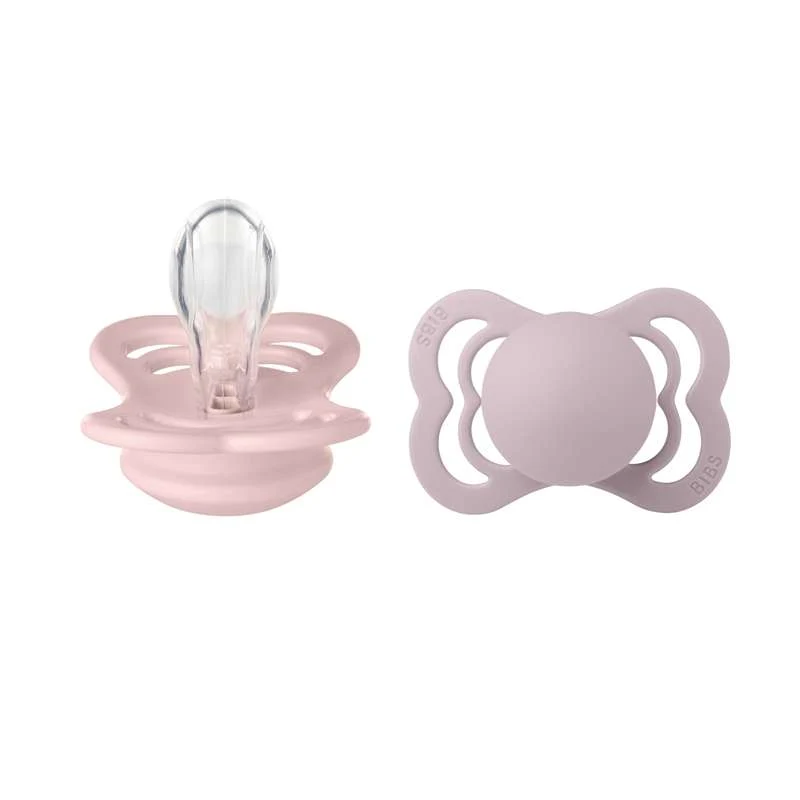 Bibs Supreme Duda - 2-Pak - vel. 1 - Silikon - Blossom/Dusky Lilac