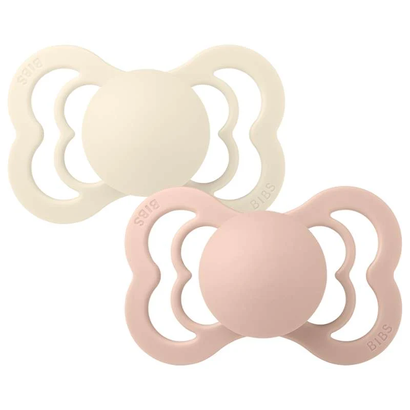 Bibs Supreme Duda - 2-Pak - vel. 2 - prirodni kaučuk - Slonovač/Ružičasta