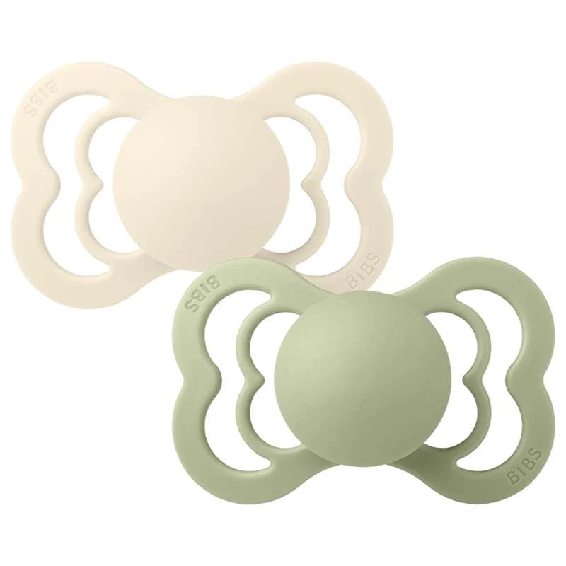 Bibs Supreme Duda - 2-Pak - vel. 2 - prirodni kaučuk - Slonovač/Sage