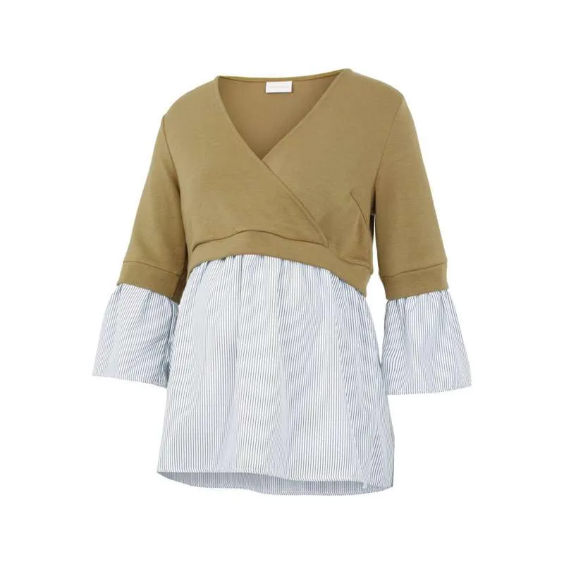 Mamalicious 2-u-1 Bluza za dojenje i nošenje - Prašnjavo Zelena