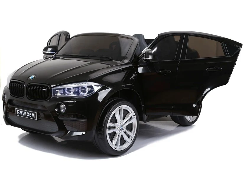 Licencirani auto na akumulator BMW X6M - dvosjed - crni/lakirani