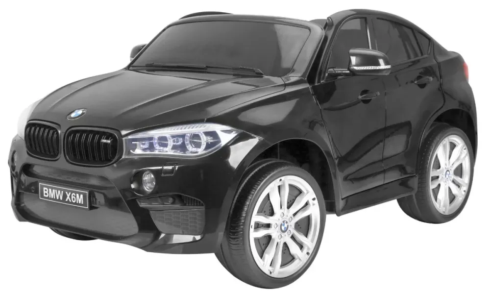 Licencirani auto na akumulator BMW X6M XXL - dvosjed - crni/lakirani