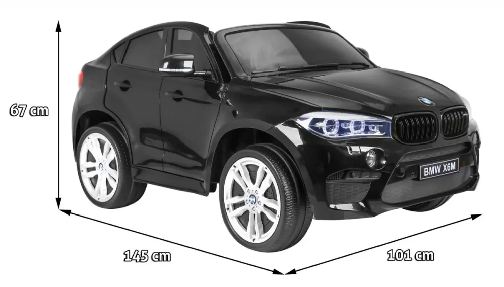 Licencirani auto na akumulator BMW X6M XXL - dvosjed - crni/lakirani