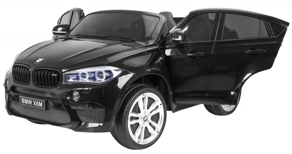 Licencirani auto na akumulator BMW X6M XXL - dvosjed - crni/lakirani