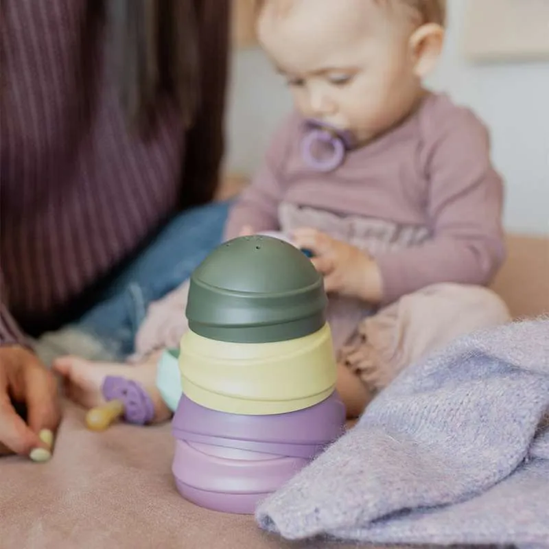 BIBS Play - Wobbly Tower - Tumletårn - Pastel Rainbow