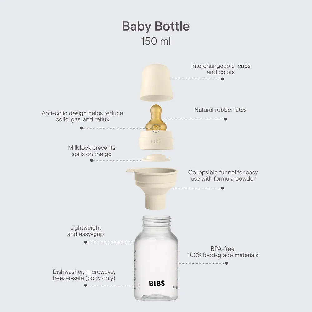 BPA-Free PP set bočica za bebe 150 ml lateks - Ivory