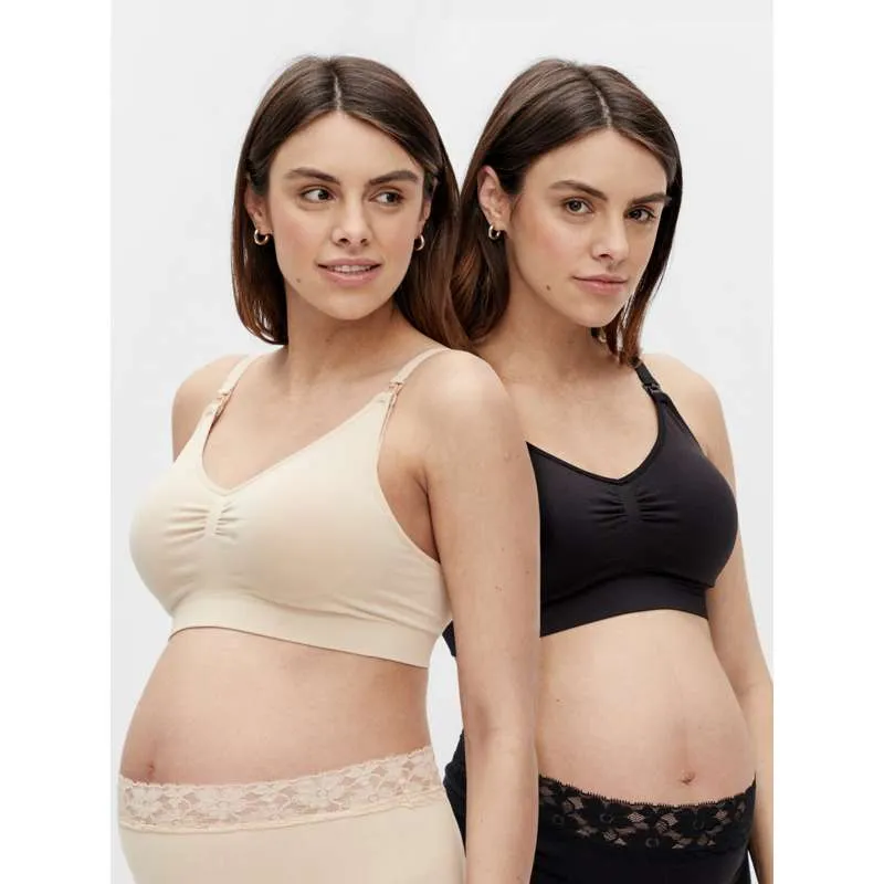 Mamalicious MLILJA Grudnjak za dojenje - 2-pak - Crna/Mellow Buff Medela