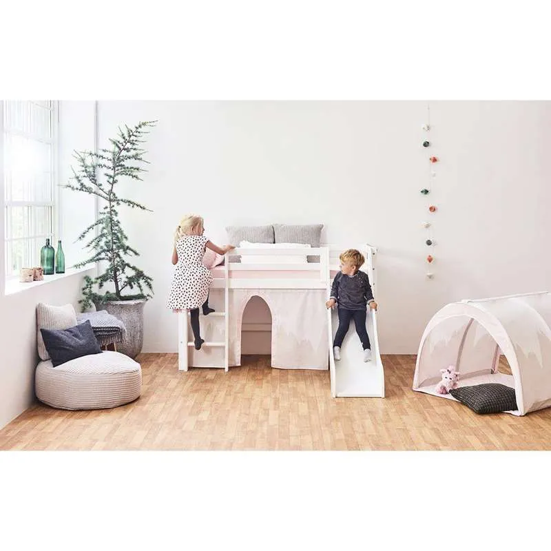 Hoppekids ECO Dream - Rutsjebane til Halvhøj Seng - Hvid
