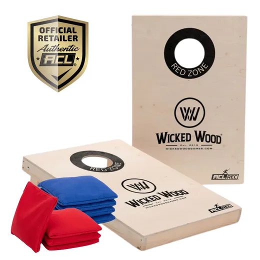 Cornhole Set - 90x60 - Black Red Zone Design