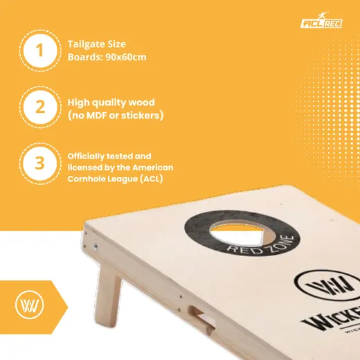 Cornhole Set - 90x60 - Black Red Zone Design
