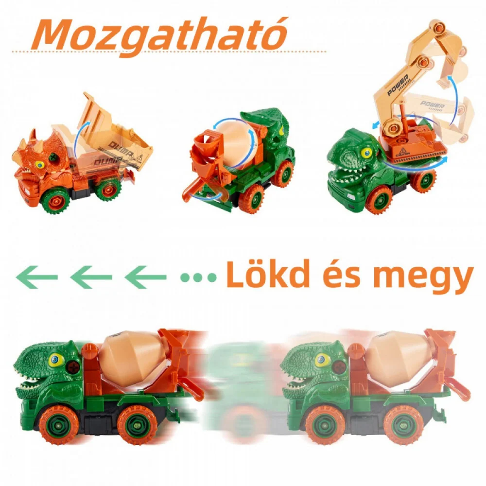 ToeyPlay Igračke dinosauri i radne mašine 3 komada