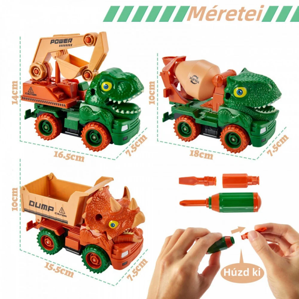 ToeyPlay Igračke dinosauri i radne mašine 3 komada