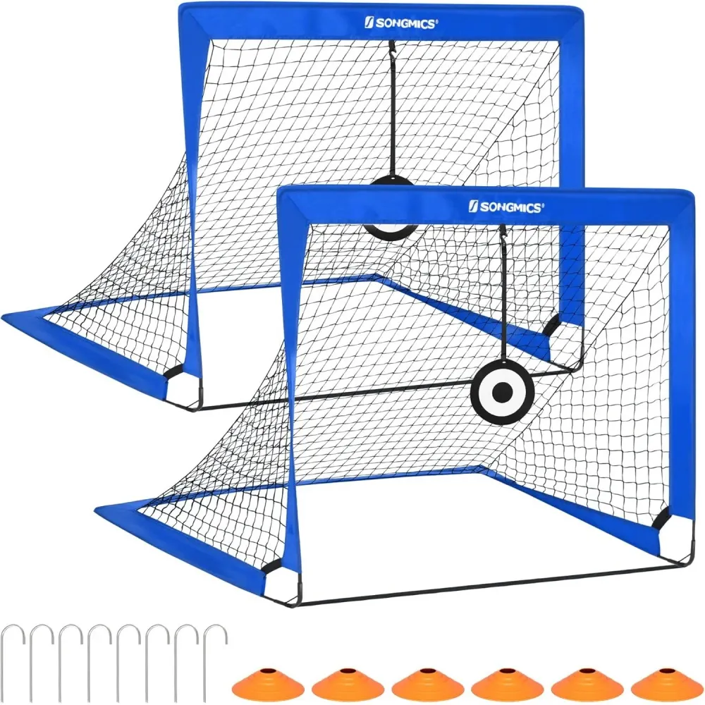 Set od 2 nogometna gola, dimenzija od 90 x 120 x 90, stakloplastika, plavi| SONGMICS
