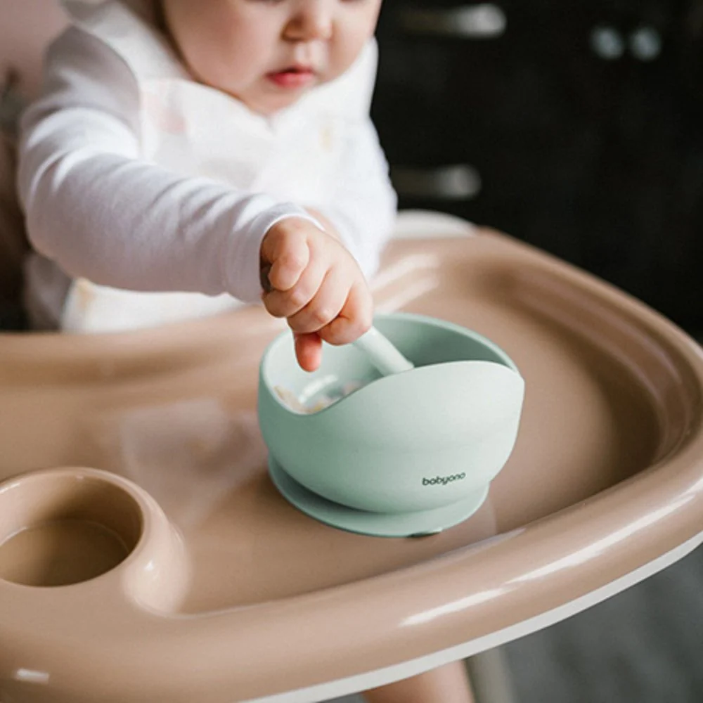 BabyOno Silikonska zdjelica s vakuumom 350 ml 6 m+, mint