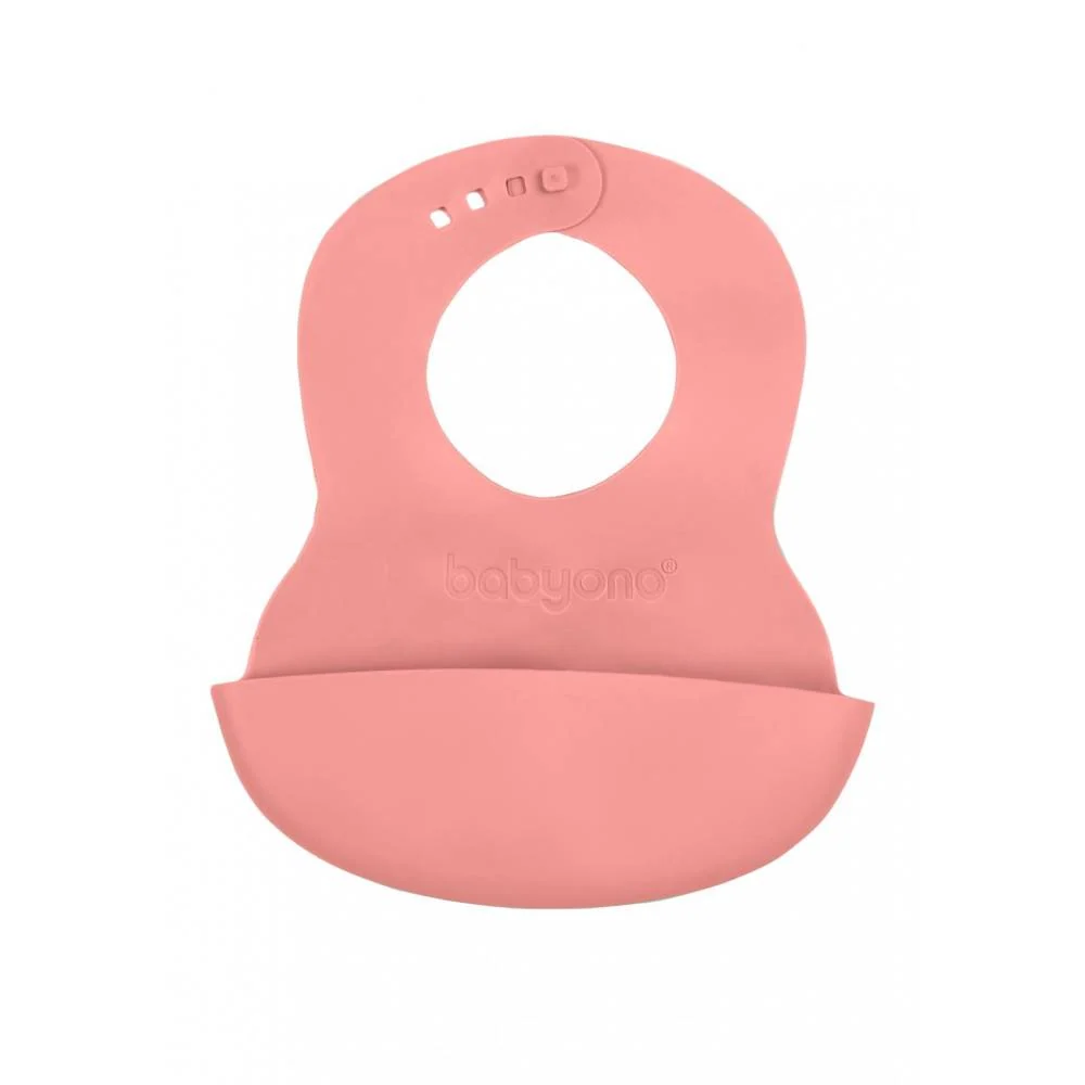 BabyOno Silikonski podbradak 6 m+, roza
