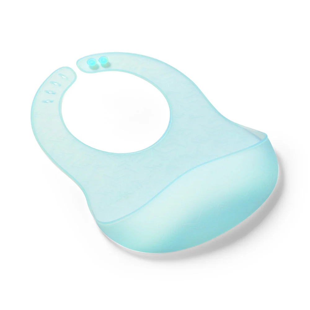 BabyOno Silikonski podbradak ultrathin 6 m+, plava