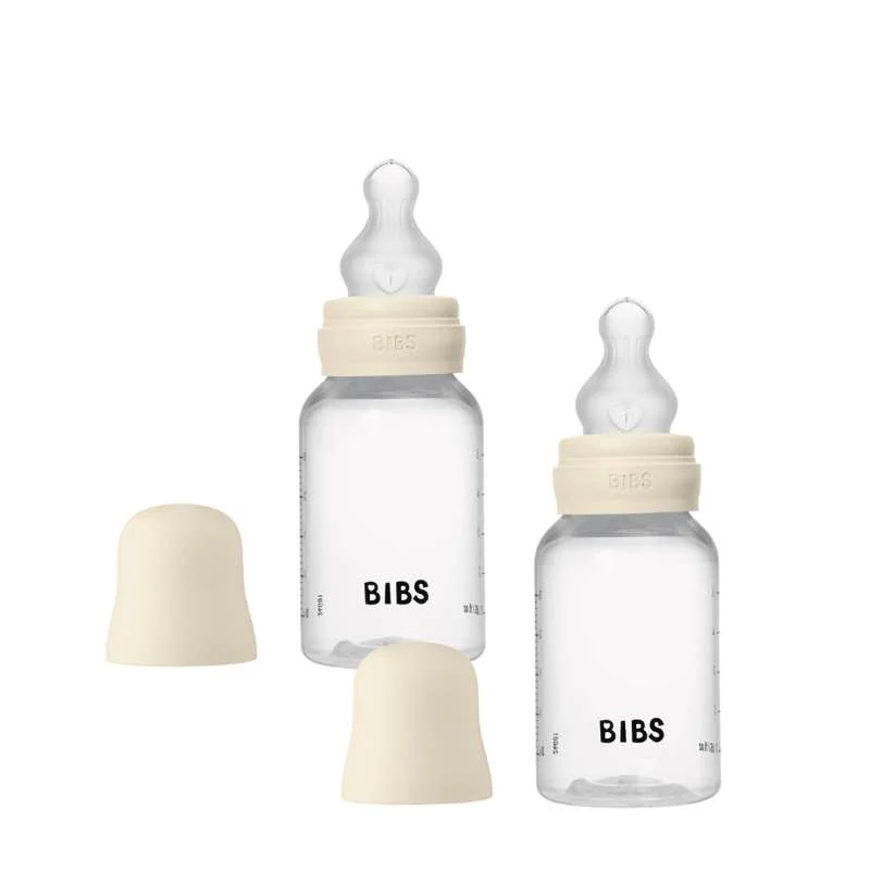 BIBS Boca - Set za boce - Plastika - Silikon/Spori protok/Okrogla - 150 ml. - 2-Pak - Slonovač
