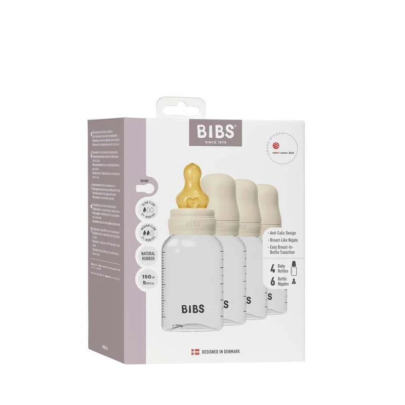 BIBS Boca - Set za cuclanje - 4 kom. - Plastika - prirodni kaučuk - 150 ml. - Slonovač