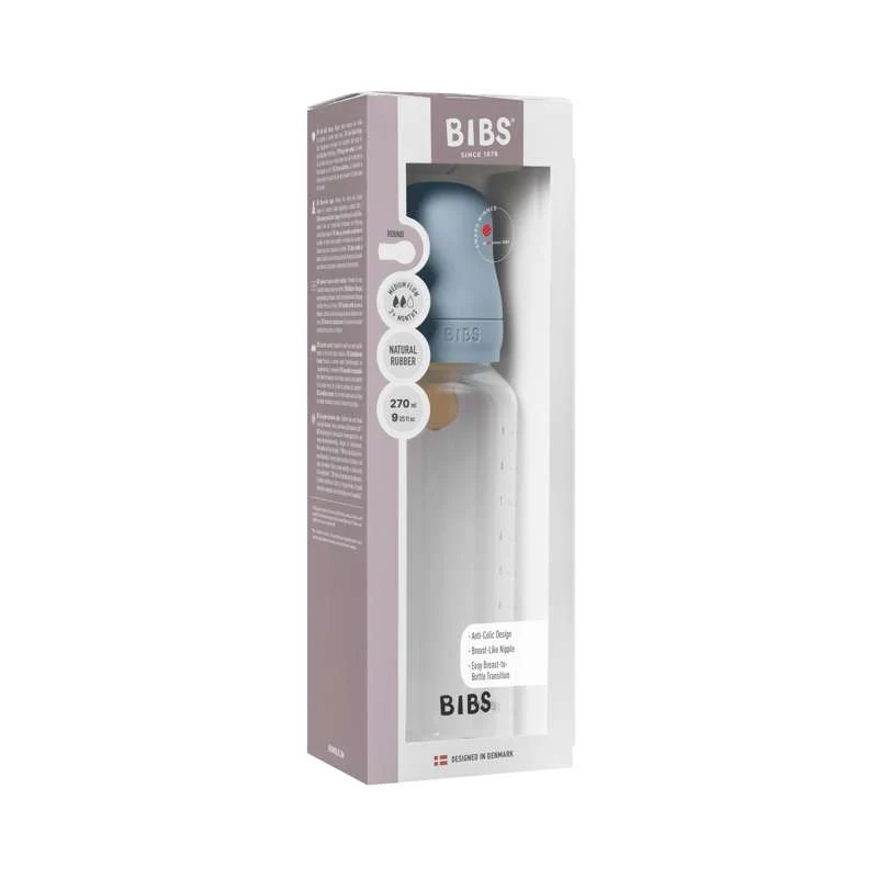 BIBS Boca - Set za cuclanje - Plastika - Lateks/Srednji protok/Okruglo - 270 ml. - Baby plava