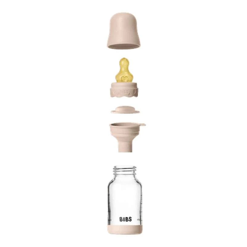 BIBS Boca - Set za cuclanje - Staklo - Boheme - Lateks/Sporo protjecanje/Okroglo - 120 ml. - Blush