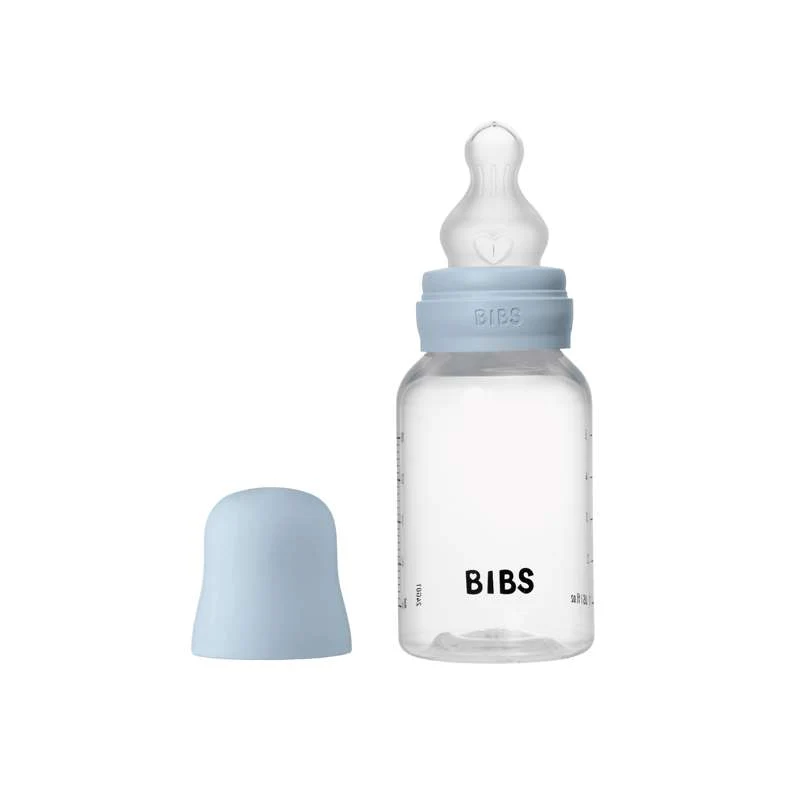 BIBS Boca - Set za dojenje - Plastika - Silikon/Spori protok/Okrogla - 150 ml. - Baby Blue