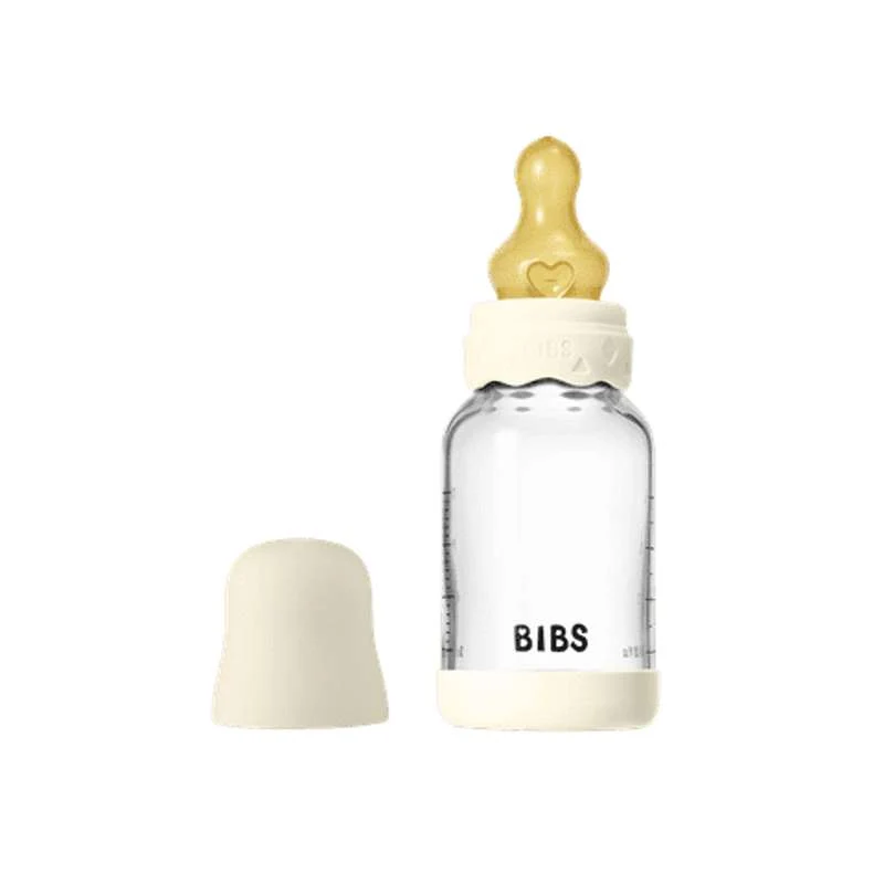 BIBS Boca - Set za dojenje - Staklo - Boheme - Lateks/Sporo protjecanje/Okroglo - 120 ml. - Slonovač