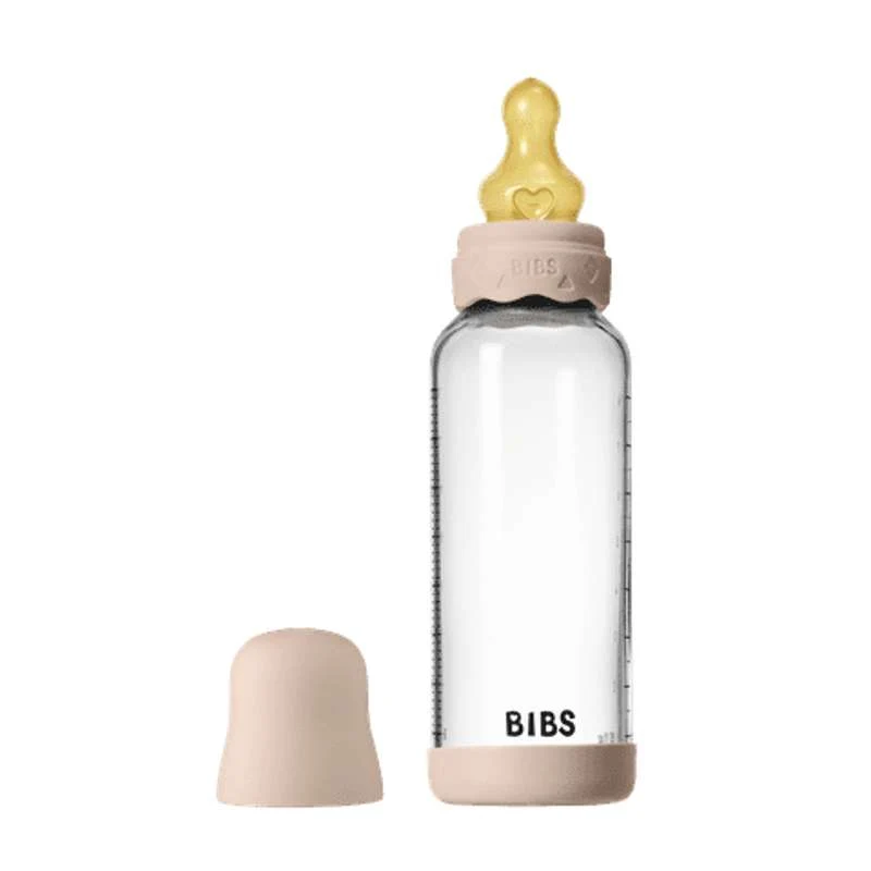 BIBS Boca - Set za dojenje - Staklo - Boheme - Lateks / Srednji protok / Okrugla - 240 ml. - Blush