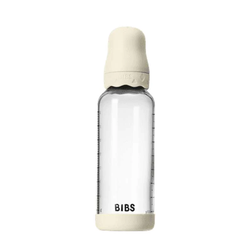 BIBS Boca - Set za dojenje - Staklo - Boheme - Lateks/Srednji protok/Okrugla - 240 ml. - Slonovač