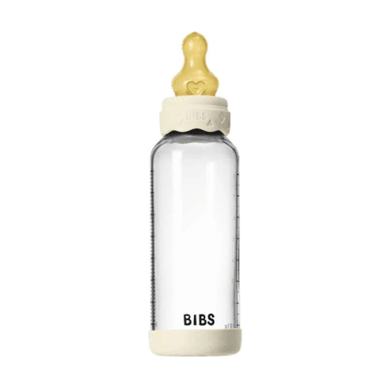 BIBS Boca - Set za dojenje - Staklo - Boheme - Lateks/Srednji protok/Okrugla - 240 ml. - Slonovač