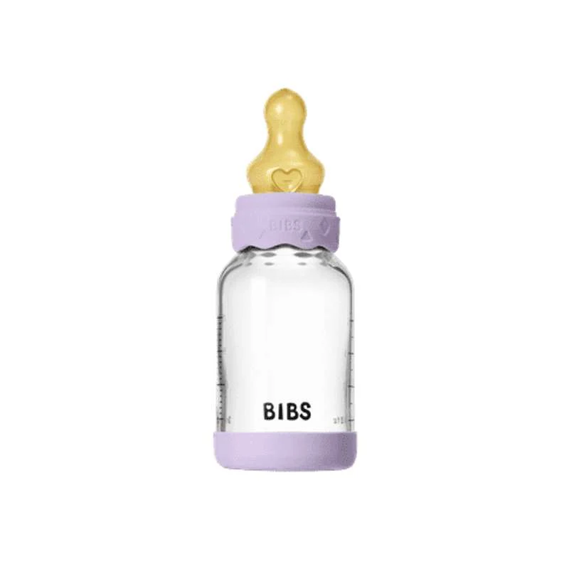 BIBS Boca - Set za dojenje - Staklo - Boheme - Lateks/Sporo protjecanje/Okroglo - 120 ml. - Ljubičasto nebo