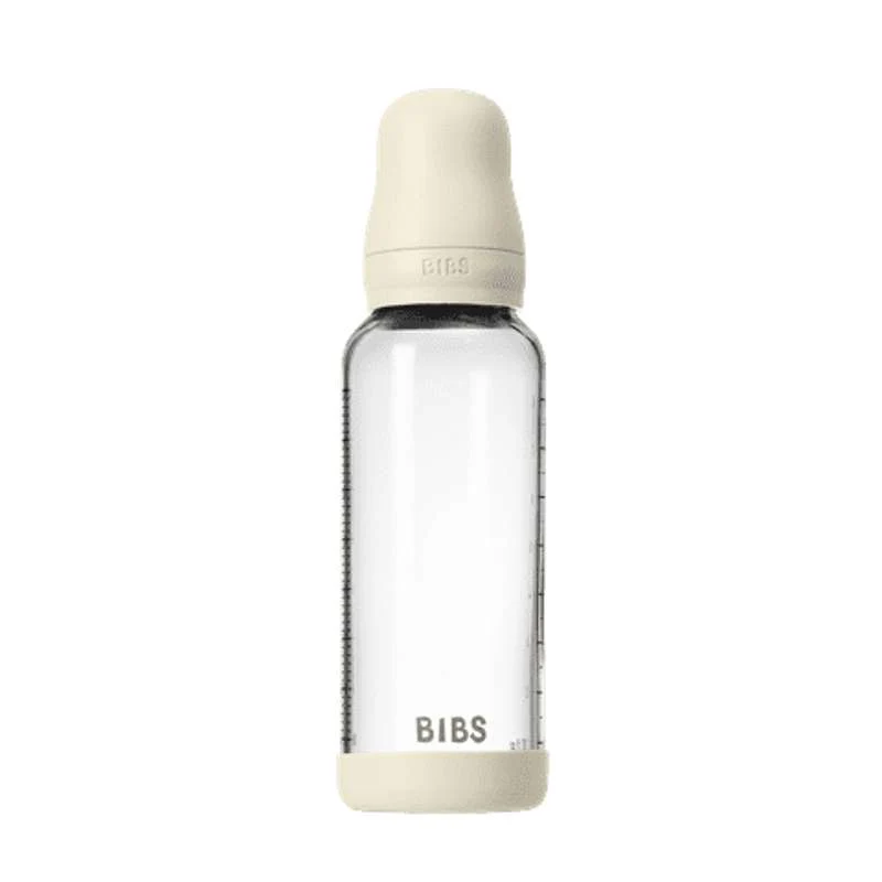 BIBS Boca - Set za dojenje - Staklo - Lateks / Srednji protok / Okrugla - 240 ml. - Slonovač