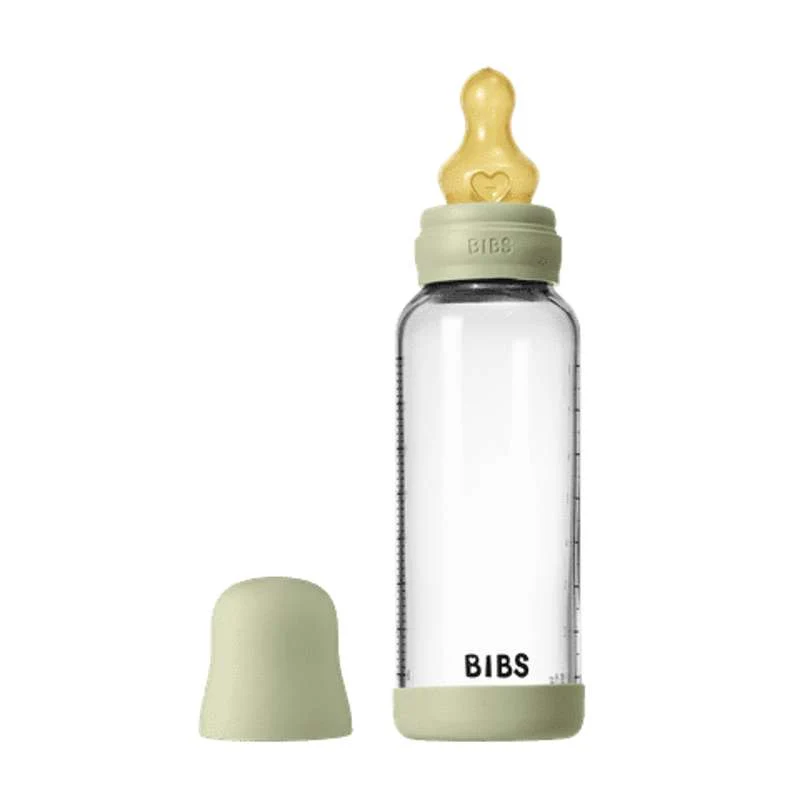 BIBS Boca - Set za dojenje - Staklo - Lateks / Srednji protok / Okruglo - 240 ml. - Salvia
