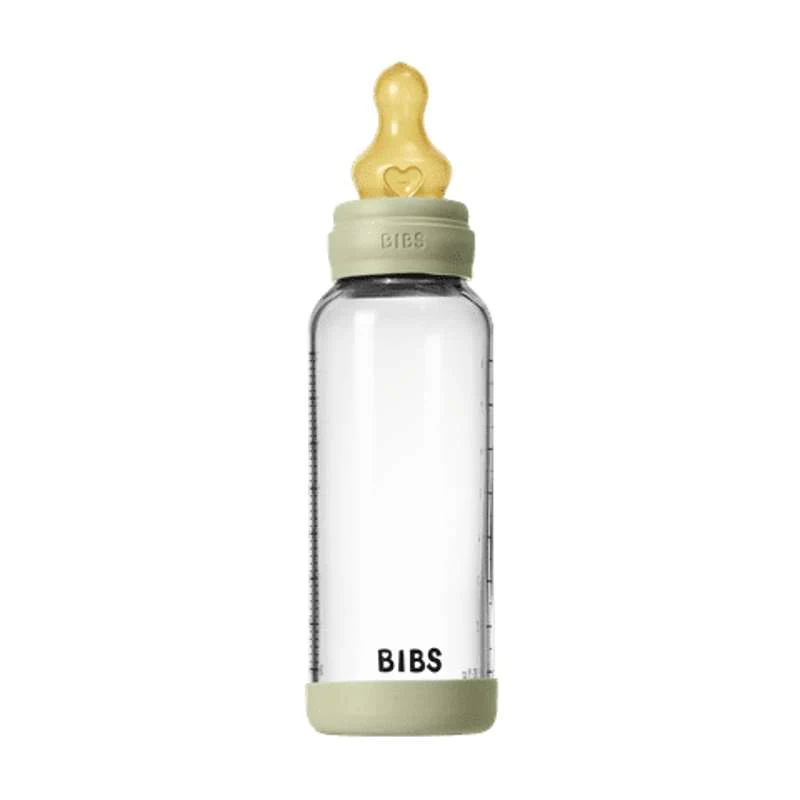 BIBS Boca - Set za dojenje - Staklo - Lateks / Srednji protok / Okruglo - 240 ml. - Salvia