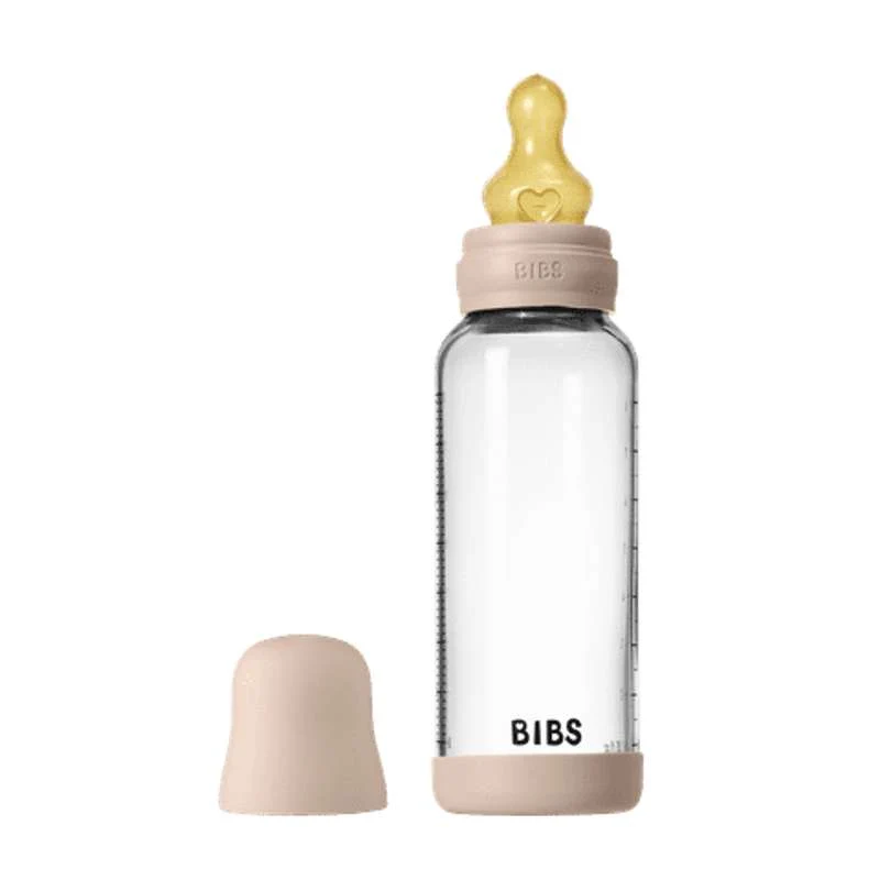 BIBS Boca - Set za dojenje - Staklo - Lateks / Srednji protok / Okruglo - 240 ml. - Blush