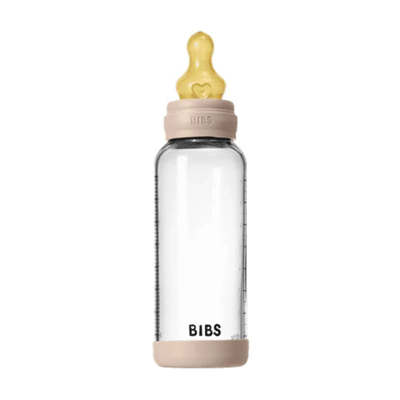 BIBS Boca - Set za dojenje - Staklo - Lateks / Srednji protok / Okruglo - 240 ml. - Blush