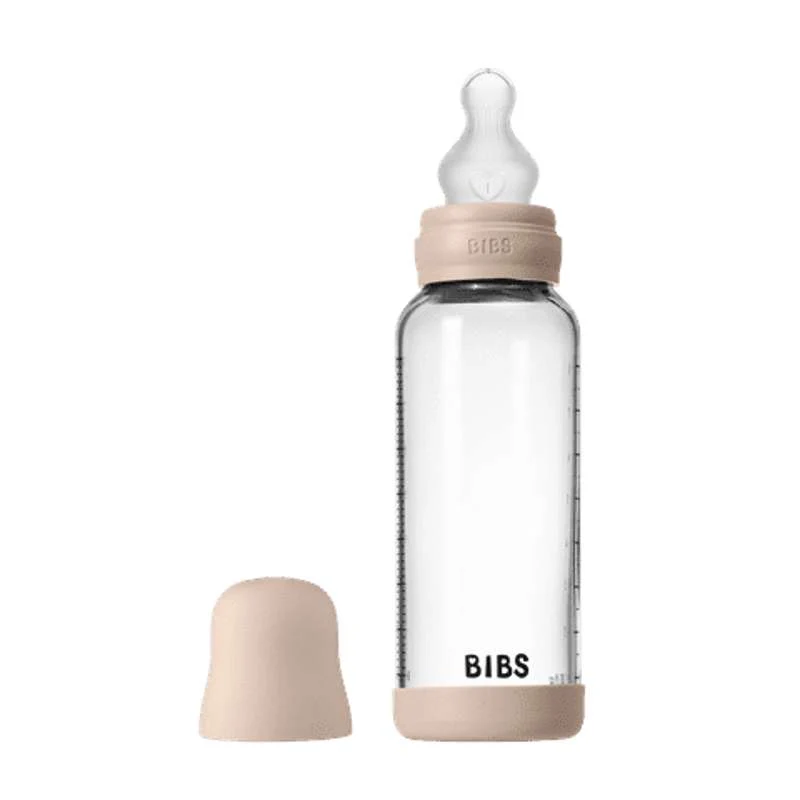 BIBS Boca - Set za dojenje - Staklo - Silikon / Srednji protok / Okrugla - 240 ml. - Blush