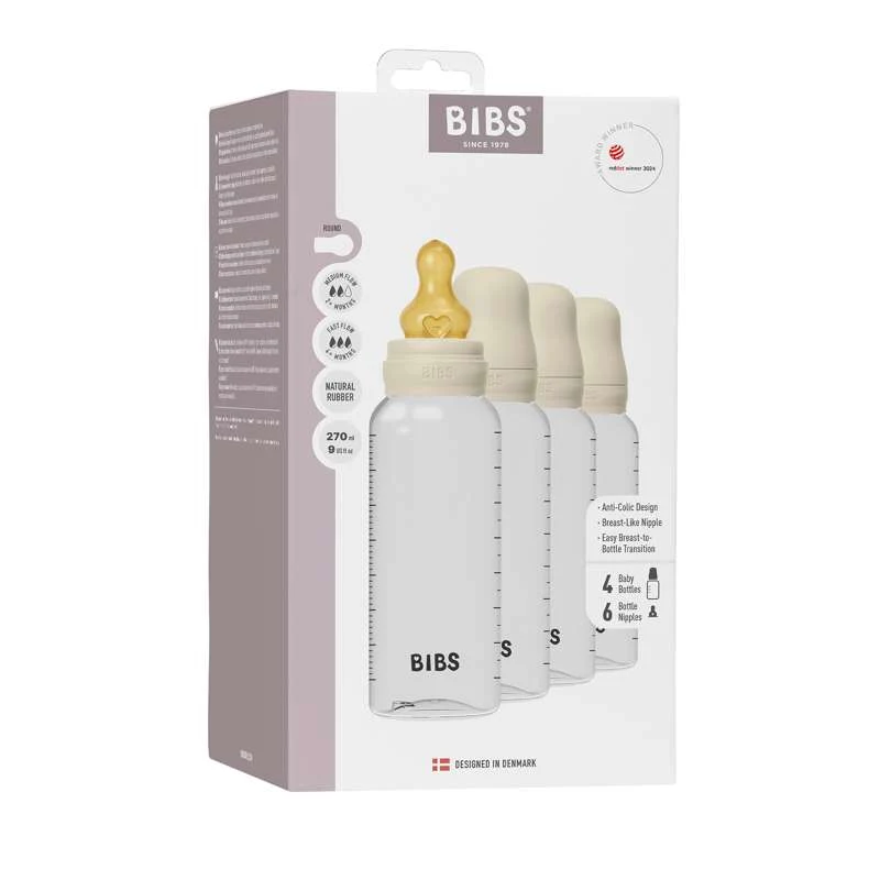 BIBS Boca - Set za dude - 4 kom. - Plastika - prirodni kaučuk - 270 ml. - Slonova kost