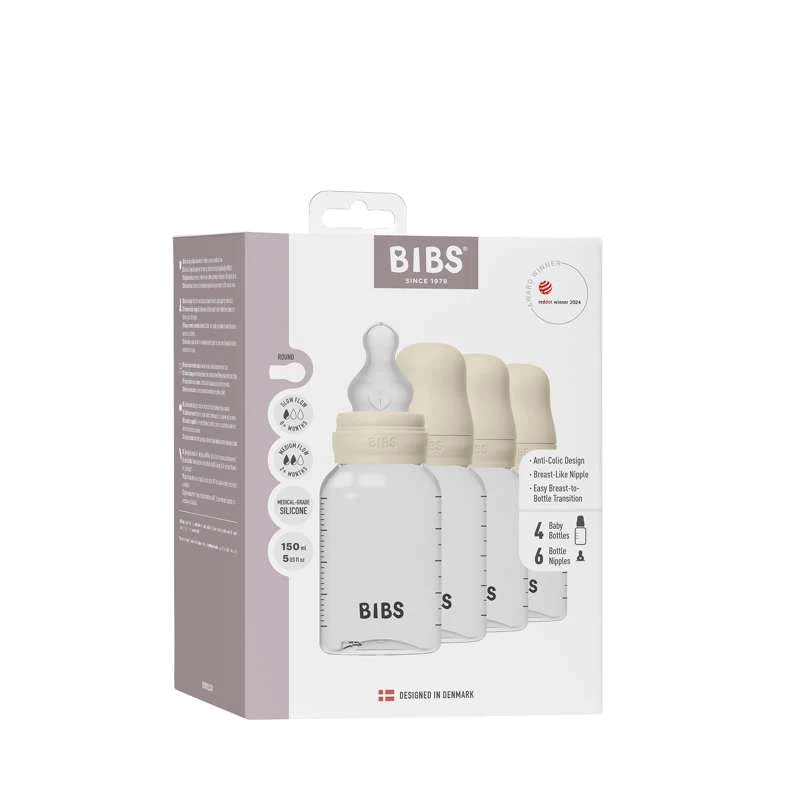 BIBS Boca - Set za dude - 4 kom. - Plastika - Silikon - 150 ml. - Slonova kost