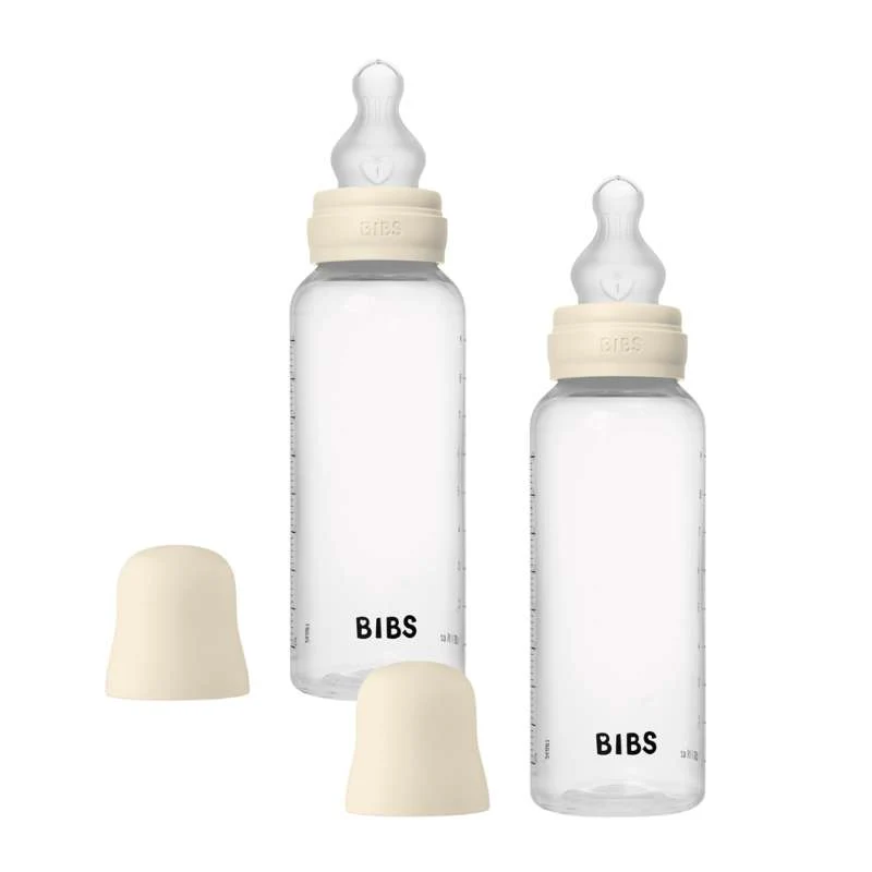 BIBS Boca - Set za dude - Plastika - Silikon / Srednji protok / Okrugla - 270 ml. - 2 pak - Slonovač