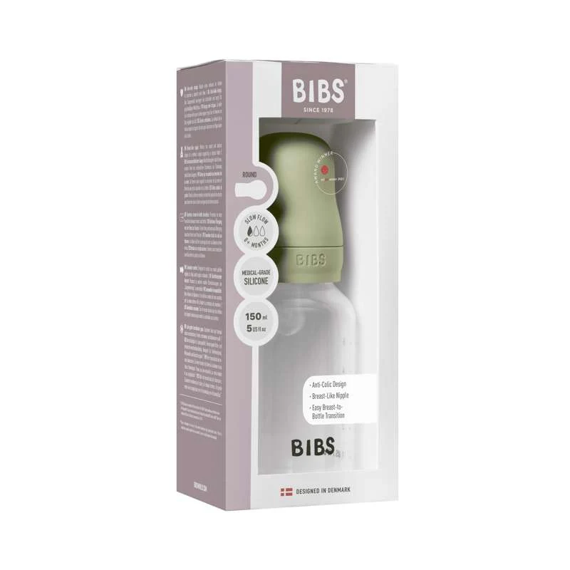 BIBS Boca - Set za dude - Plastika - Silikon/Sporo protok/Okrogla - 150 ml. - Salvia