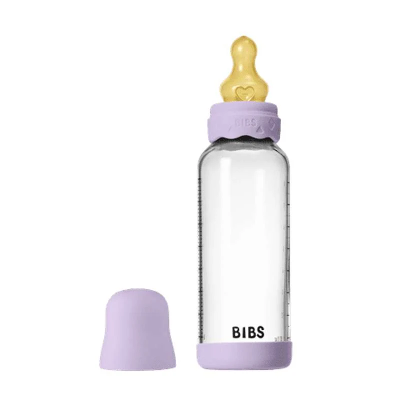 BIBS Boca - Set za sisanje - Staklo - Boheme - Lateks/Srednji protok/Okruglo - 240 ml. - Ljubičasto nebo