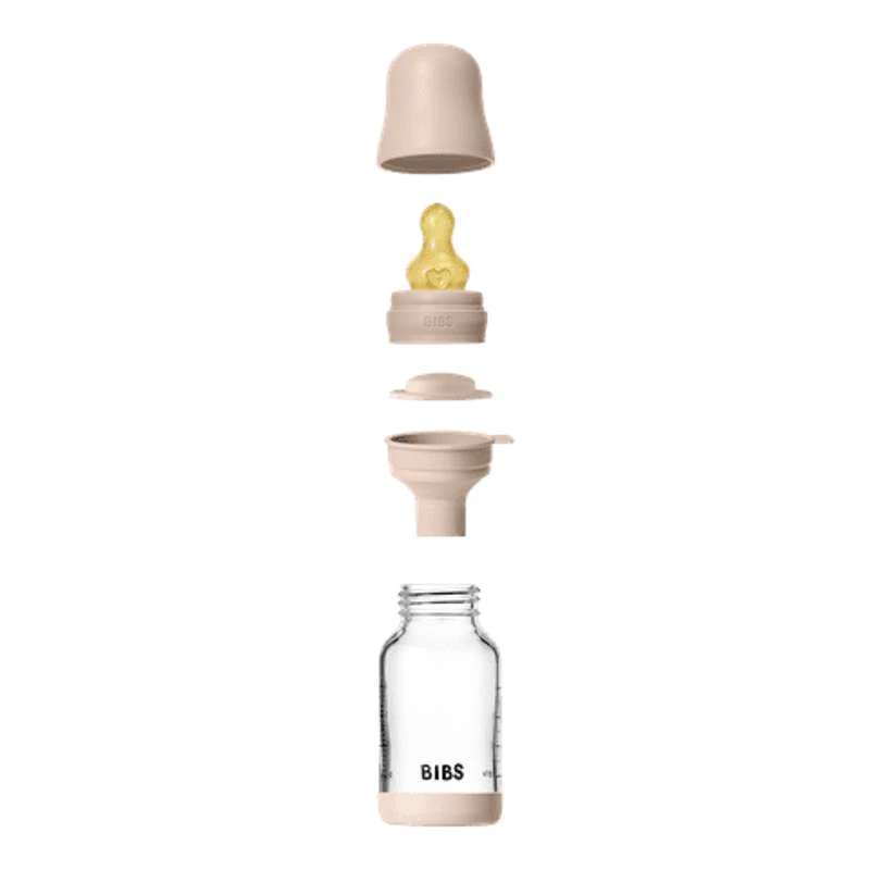 BIBS Boca - Set za sisanje - Staklo - Lateks/Sporo protjecanje/Okroglo - 120 ml. - Blush