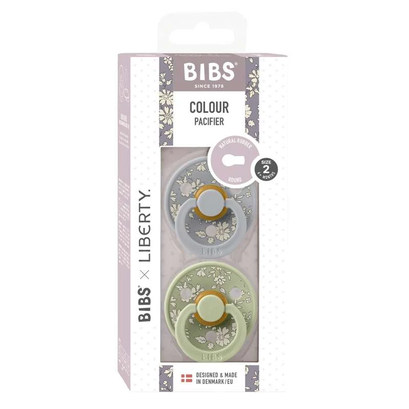 Bibs Okrugla Colour Duda - 2-Pak - vel. 2 - prirodni kaučuk - Liberty - Capel/Sage Mix