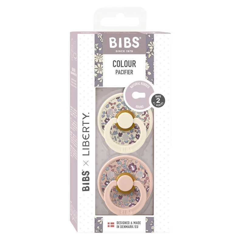 Bibs Okrugla Colour Duda - 2-Pak - vel. 2 - prirodni kaučuk - Liberty - Eloise/Blush Mix