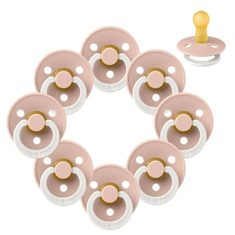 Bibs Okrugla Colour Duda - bundle - 8 kom. - vel. 2 - GLOW - Blush