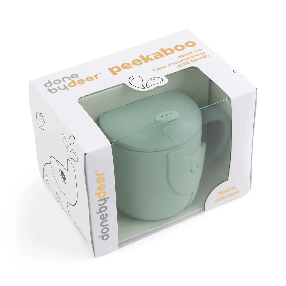Done Deer® Šalica s poklopcem Peekaboo Elphee Green