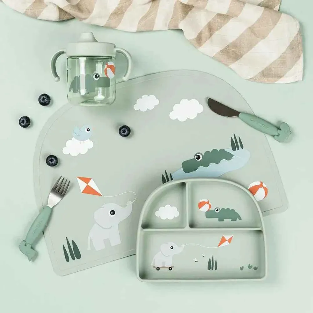 Done Deer® Šalica s poklopcem i ručkama Playground Green