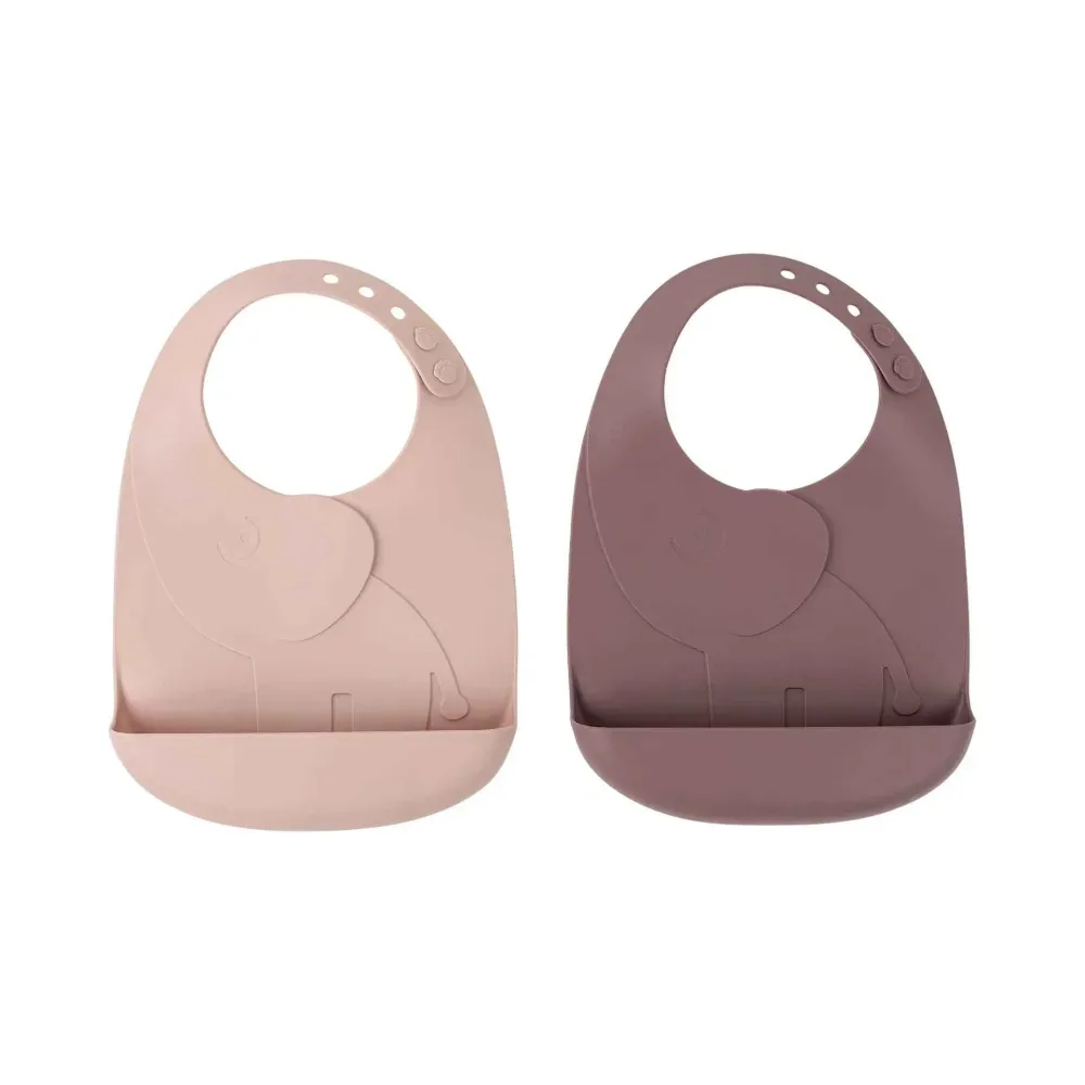 Done Deer® Komplet 2 silikonskih slinčkov Peekaboo Powder