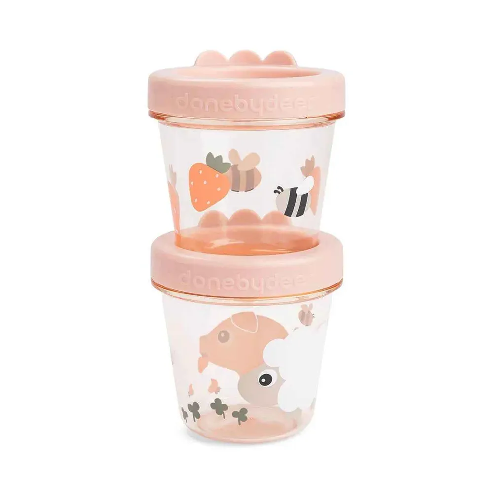 Done Deer® Set 2 posodic za prigrizke Tiny Farm Powder
