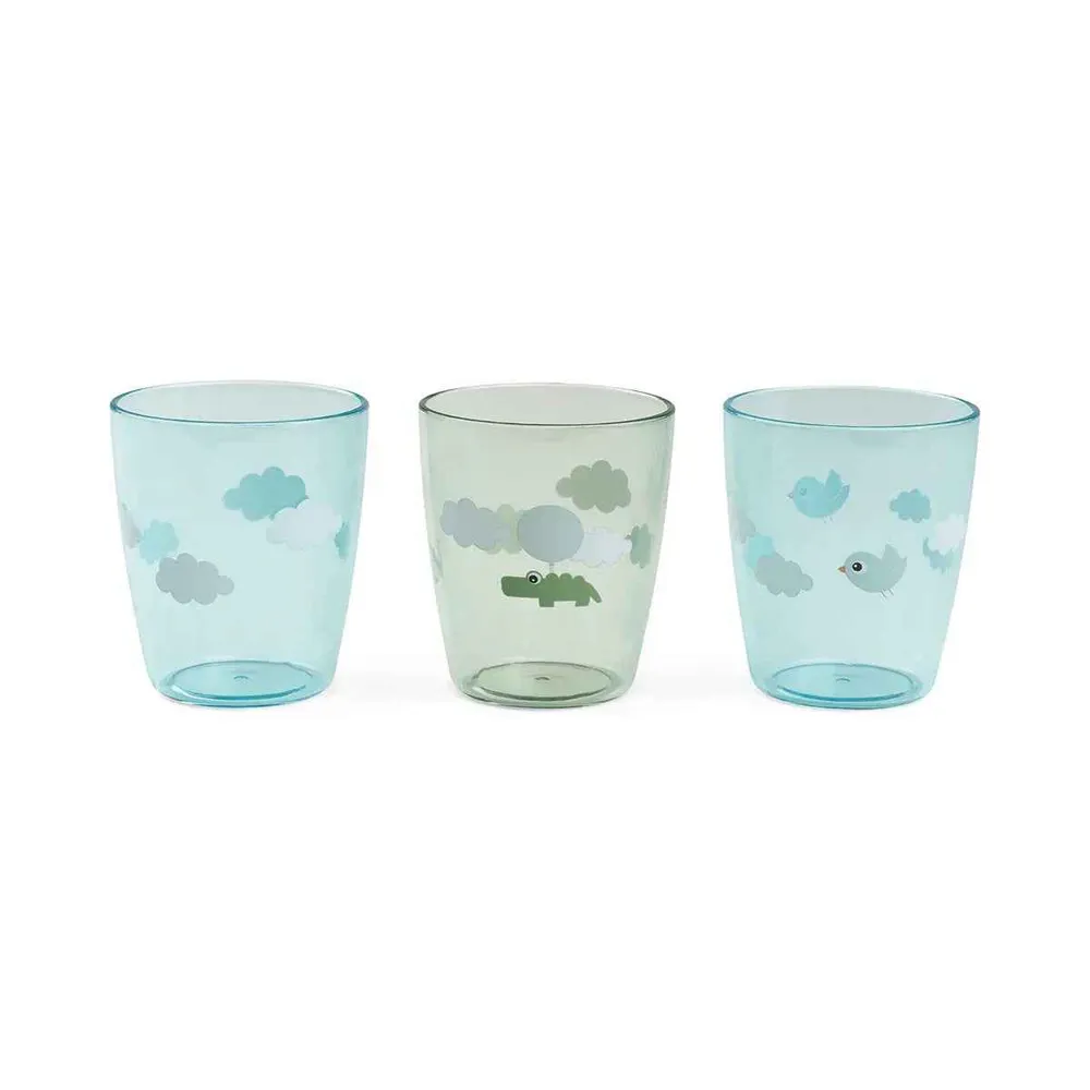 Done Deer® set od 3 čše Yummy Happy Clouds Green